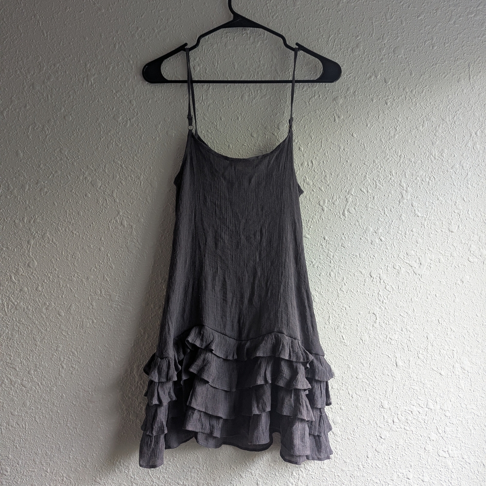 Ruffled Grey Mini Dress